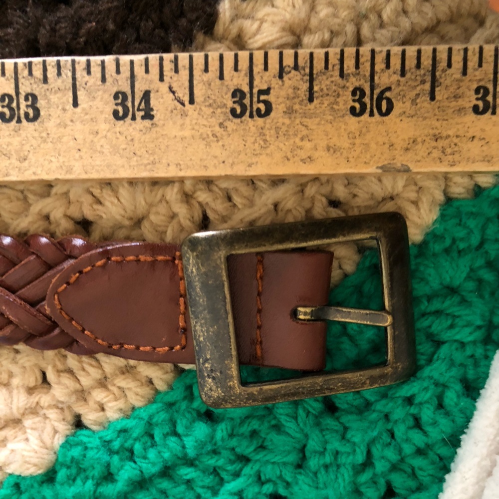vtg Liz Claiborne authentic leather braided belt Women Medium - Picture 4 of 4